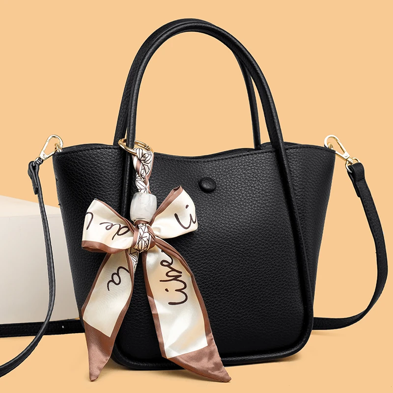 Элегантные женские сумки-мессенджеры офисные тоуты с цветочным кулоном чистая