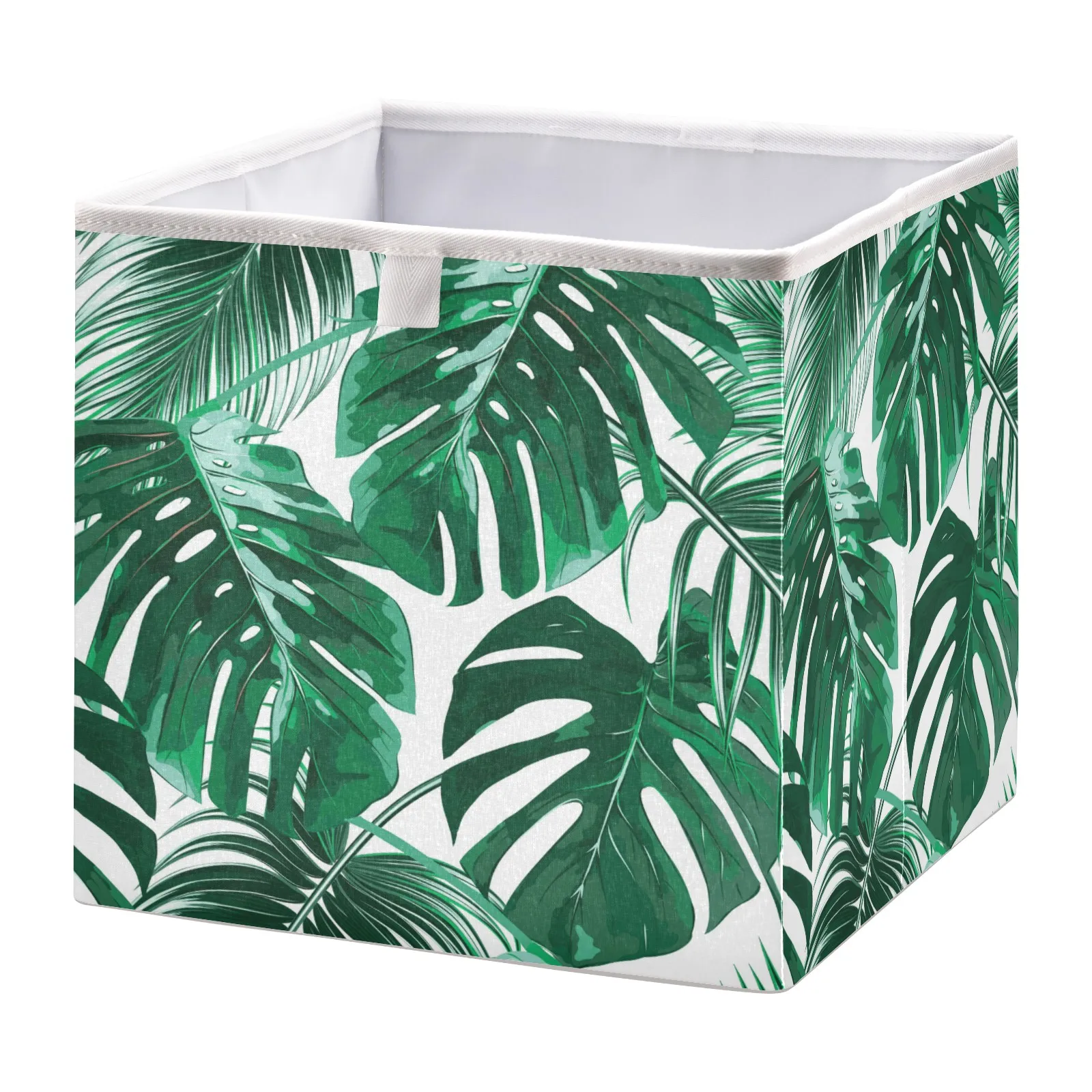 

Household Foldable Storage Bins Sundries Container Tropical Palm Leaves Print Large Capacity Clothes Quilt Underwear Storage Box