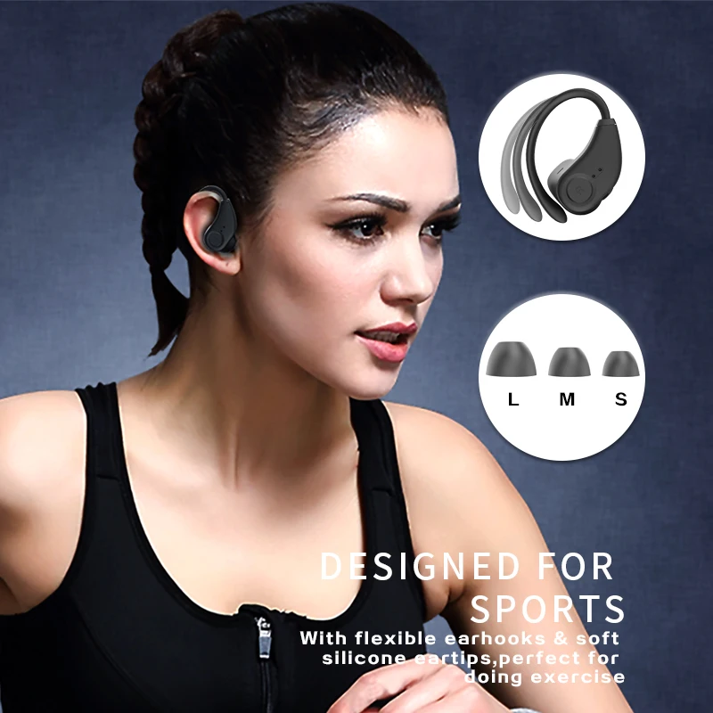Bluedio S6 Bluetooth Headphone V5.1 TWS Earphone Wireless Ear Hook Sports Earbuds 13mm Driver HIFI Headset for phone with mic images - 6
