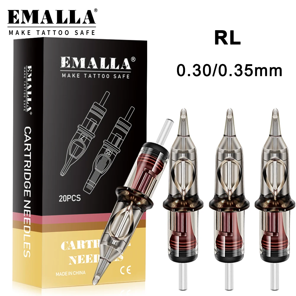 

EMALLA новейшие иглы для тату-картриджей 20 шт. 3/5/7/9/11/14RL 0,3/0,35 мм картриджи иглы для тату-машины аксессуары для татуировок