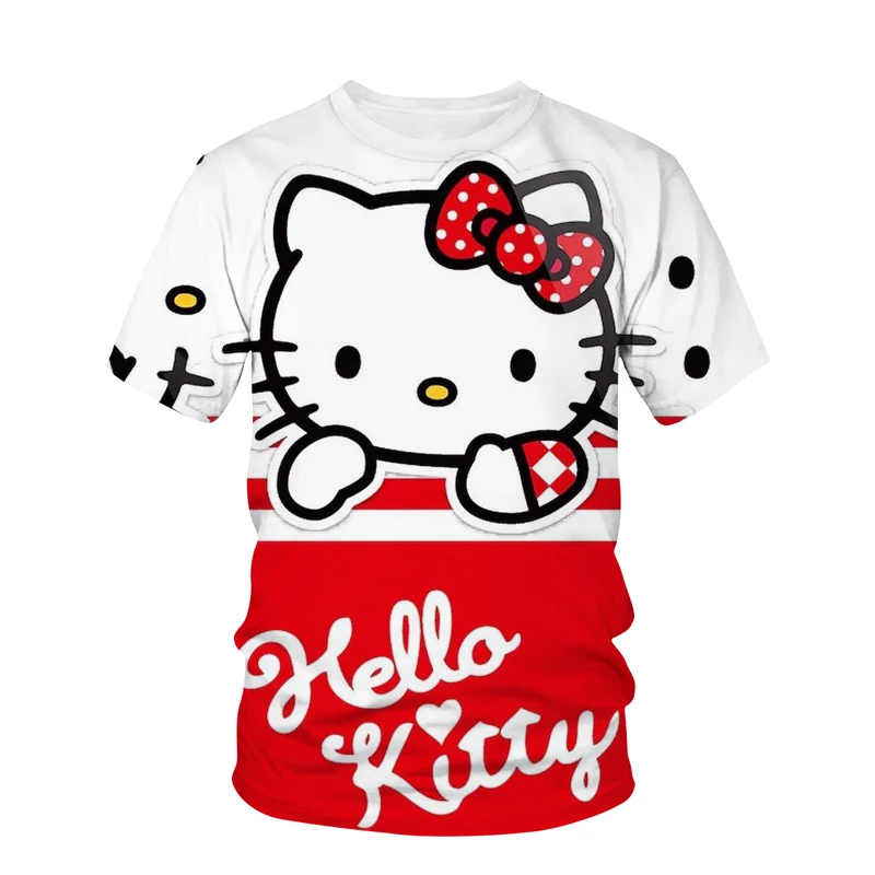 

Hello Kitty Fashion Streetwear Harajuku Short Sleeve T Shirt Cartoon T Shirt Top Summer Casual Plus Size Women T Shirt