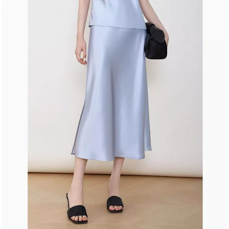 Женская атласная элегантная юбка с уксусной кислотой темпераментная