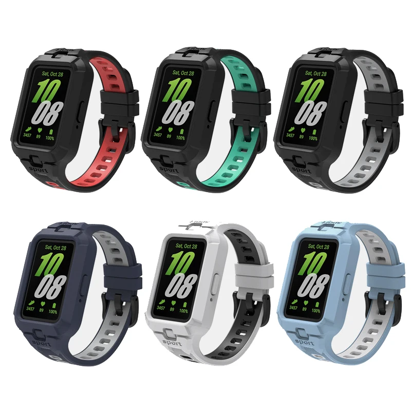 Фото Ремешок и чехол для смарт-часов Samsung Galaxy Fit 3, силиконовый сменный бампер-накладка для Samsung Galaxy Fit 3 №5