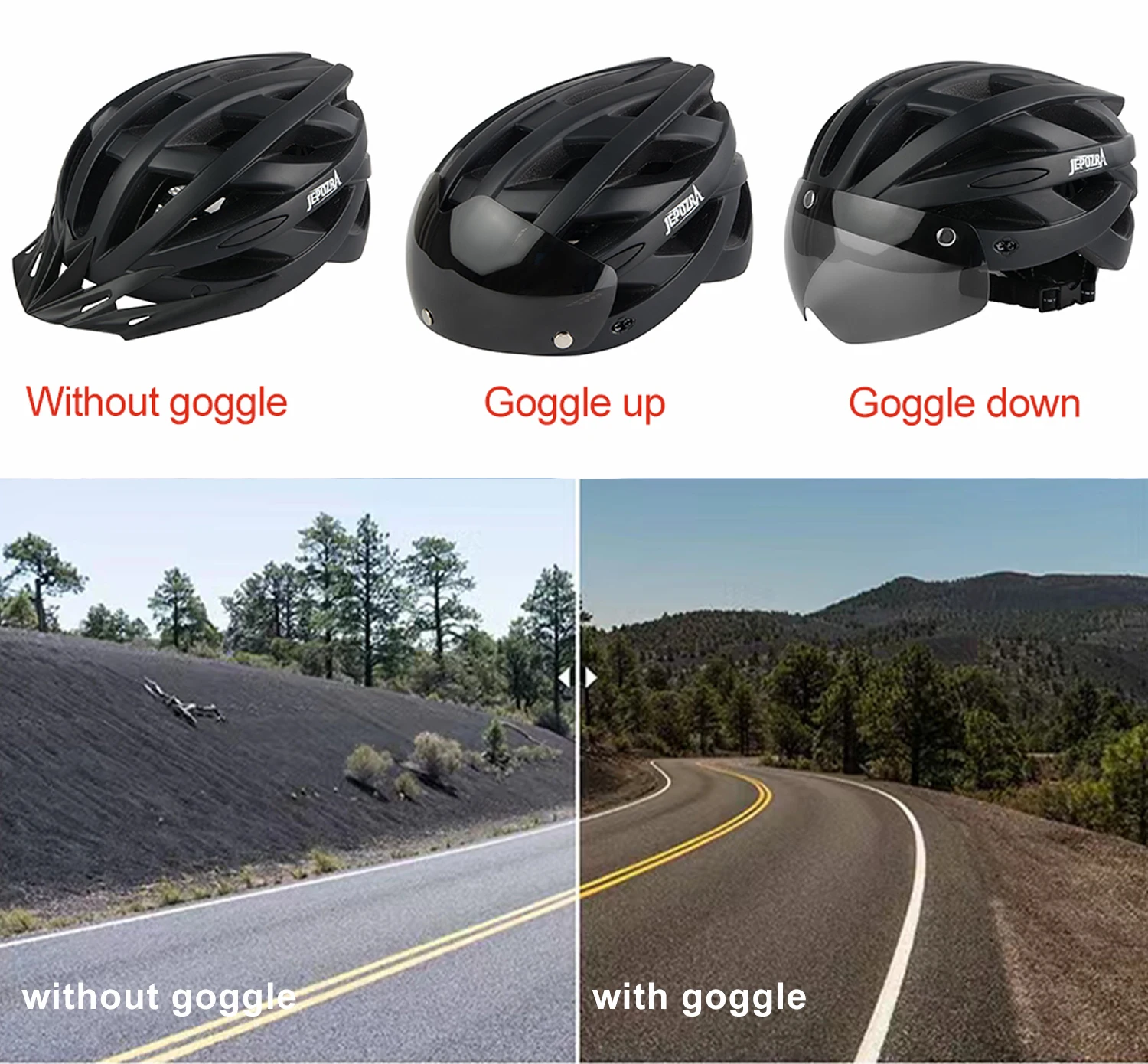 Светодиодный велосипедный шлем JEPOZRA с солнцезащитным козырьком для мужчин