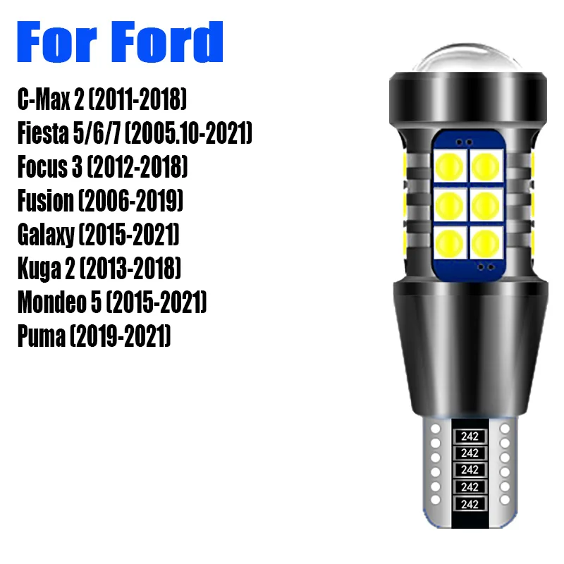 2X T15 Canbus светодиодный фонарь заднего хода W16W лампа 921 резервная для Ford C-Max Fiesta 5 6 7