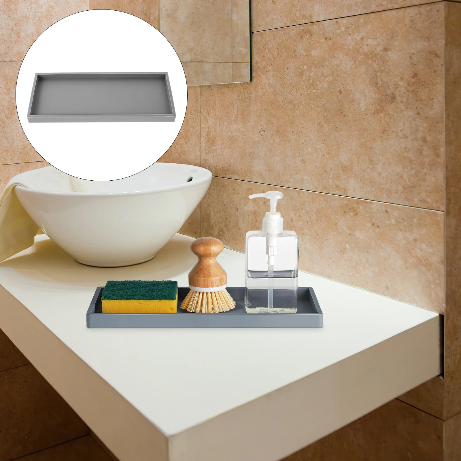 

Vanity Tray Silicone Vanity Tray Bathroom Tray Countertop Silicone Tray Dresser Tray