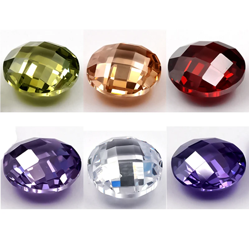 

Size 4~10mm Round Shape Double Sided Checkerboard Cut Cubic Zirconia Stone Loose CZ Stones Synthetic Gemstone For Jewelry Making