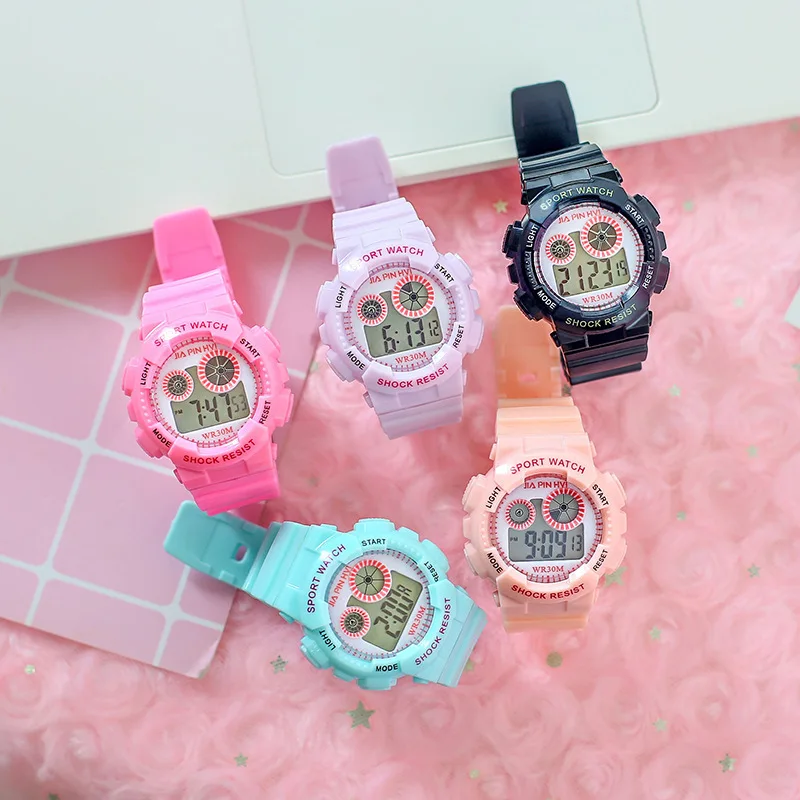 

Children's Watch Fashion Simple Double-hole Digital Watch for Kid Boys Girls Sports Waterproof Luminous LED Electronic Watches