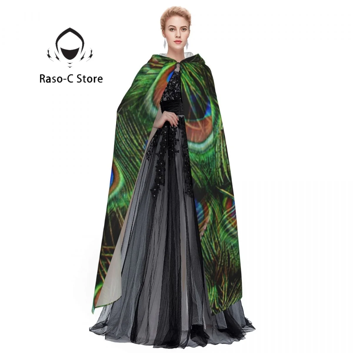 Женская накидка с капюшоном зеленая костюм вампира ведьмы костюмы для косплея