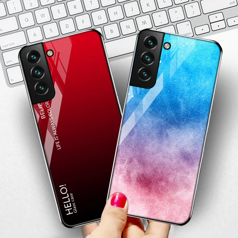 Tempered Glass S22 Ultra Case For Samsung A52S 5G Case Funda Samsung A12 A52 A51 A71 A72 A13 A53 A33 A50 S21 Ultra S20 FE Cover