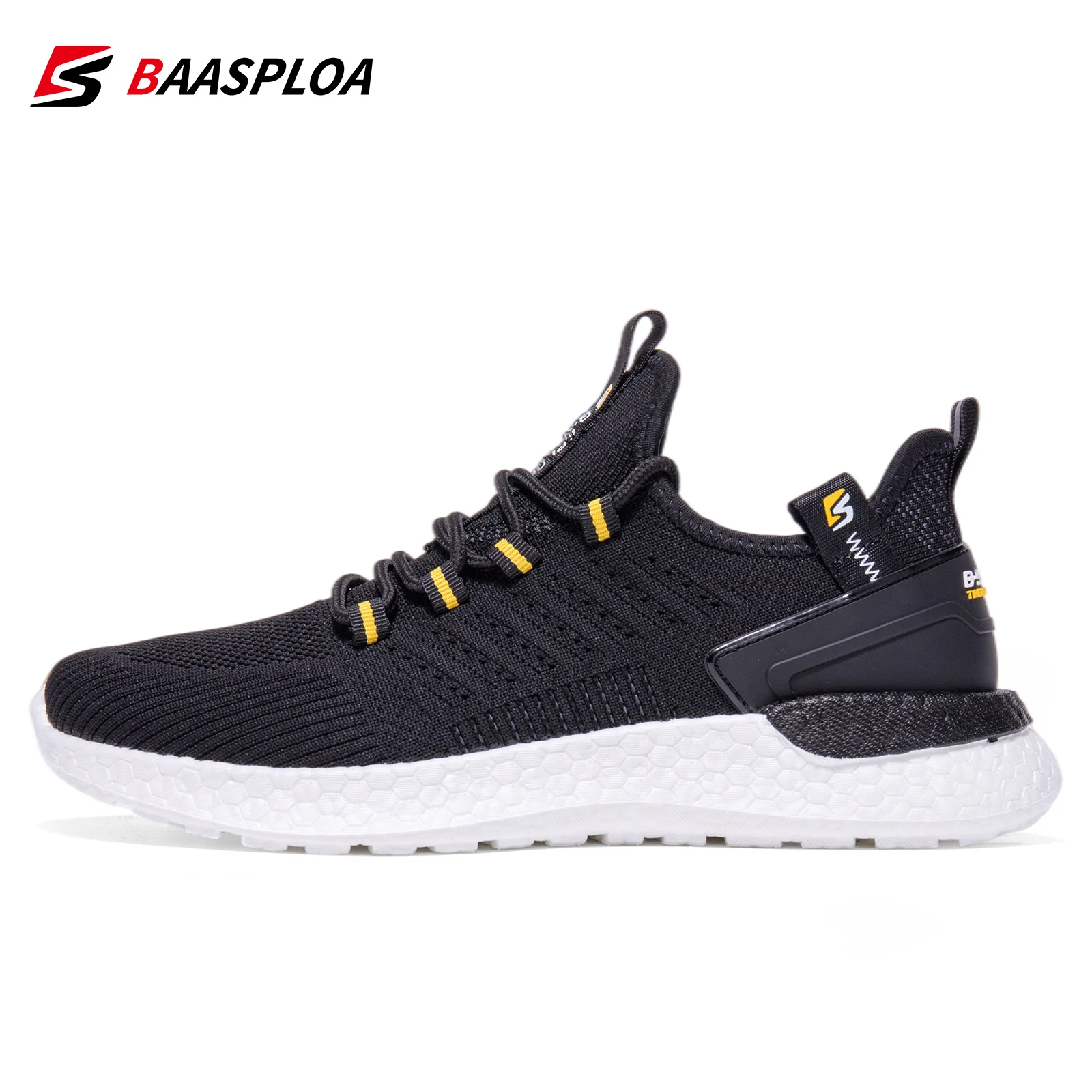 Baasploa 2022 Men Running Shoes Breathable Trendy Sneakers Casual Light Walking Shoes Comfortable Athletic Training Footwear