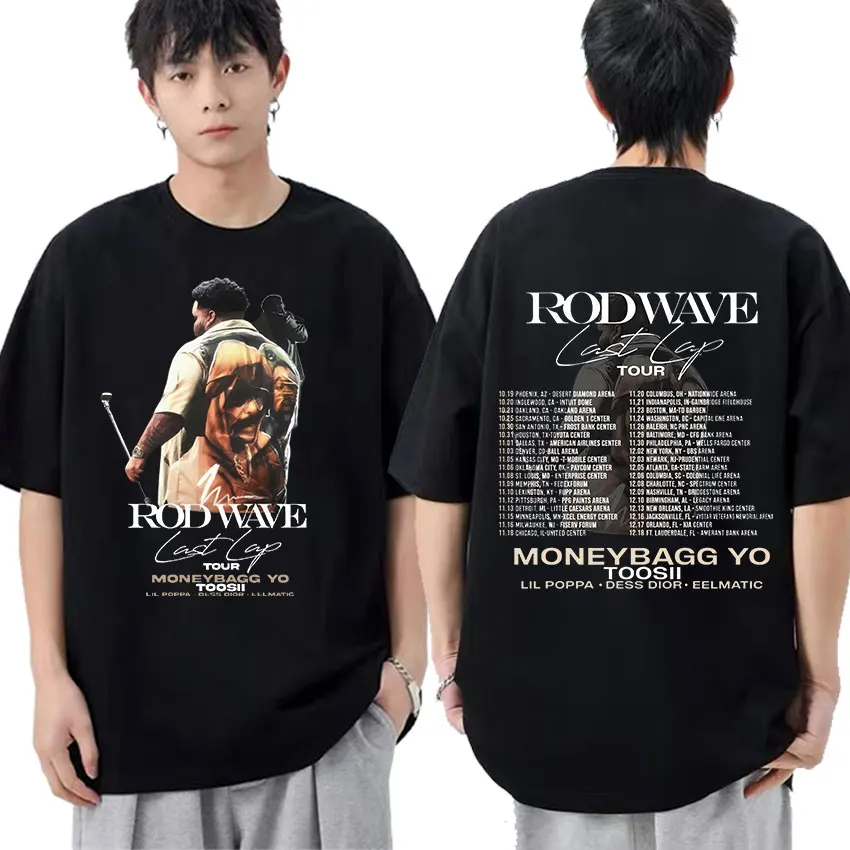 Rod Wave Last Lap Tour 2024 Print T Shirts Men Women Retro High Quality Fashion T-shirt Hip Hop Oversized Cotton Tees Streetwear