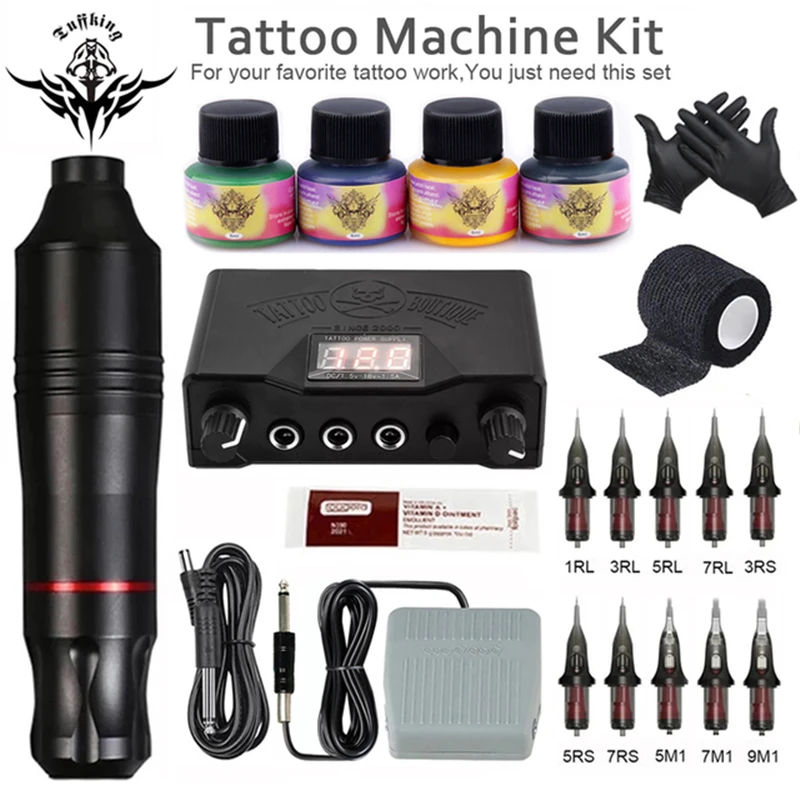 

Professional Tattoo Pen Complete Set Cartridge Beginner Tattoos Machine Needle Cream Kit For Body Art Tattoo Ink Supplies Ink