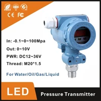 piezoelectric pressure sensor 0 10v membrane pressure transducer with led display 100bar 0 10v water pressure transmitter