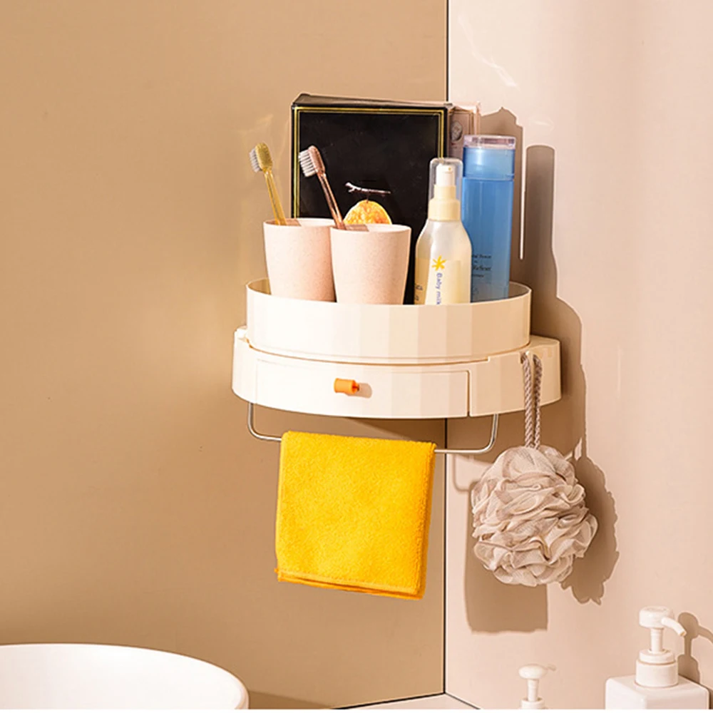 

Wall Mounted Kitchen Storage Rack 360° Rotating Multipurpose Spice Organizer Pepper Spice Jar Storage Box Easy Installation