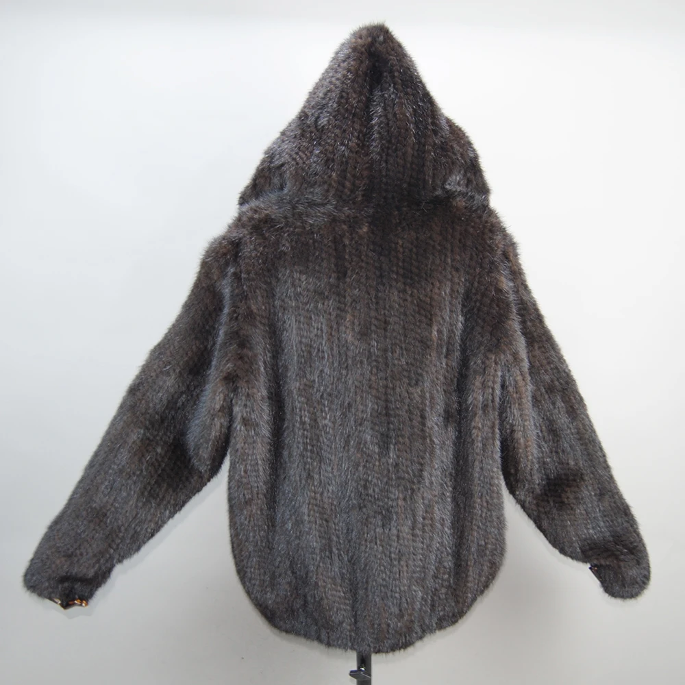 2024 новая женская норковая шуба повседневная куртка с длинными рукавами и