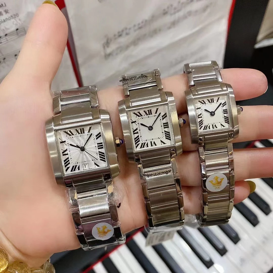 

Mens womens quartz watch silver white rome dial waterproof stainless steel male female wristwatch
