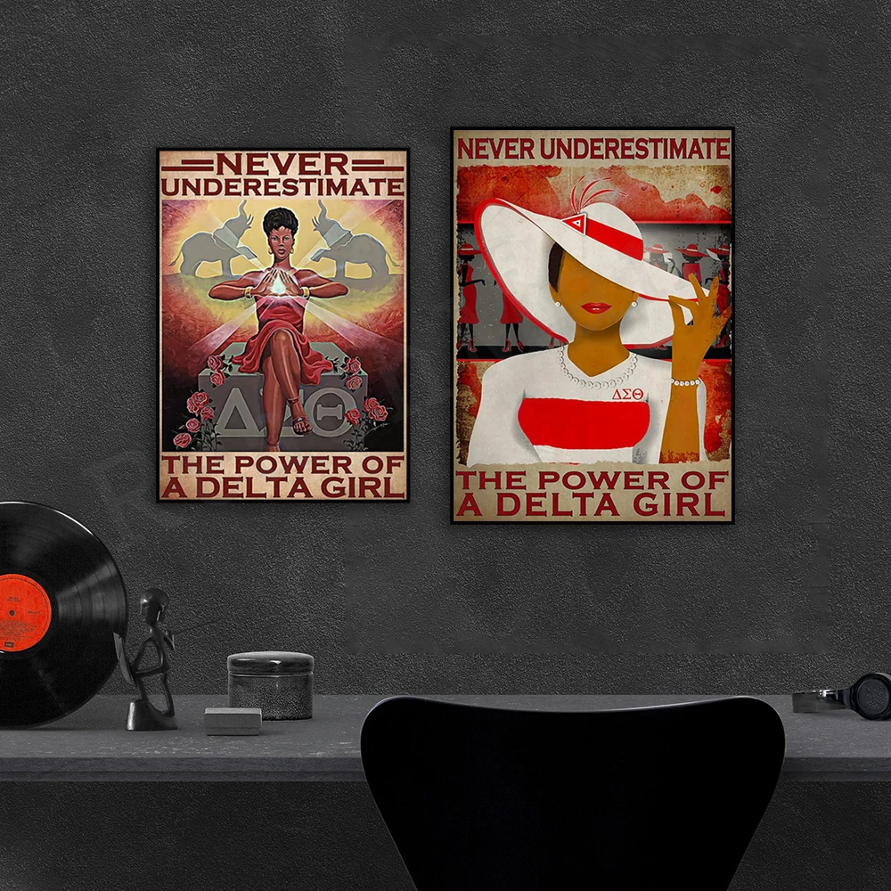 

Never underestimate the power of Delta Girl Women's Day, Delta Girl Gifts for Women's Day Ideas Vintage Canvas Poster