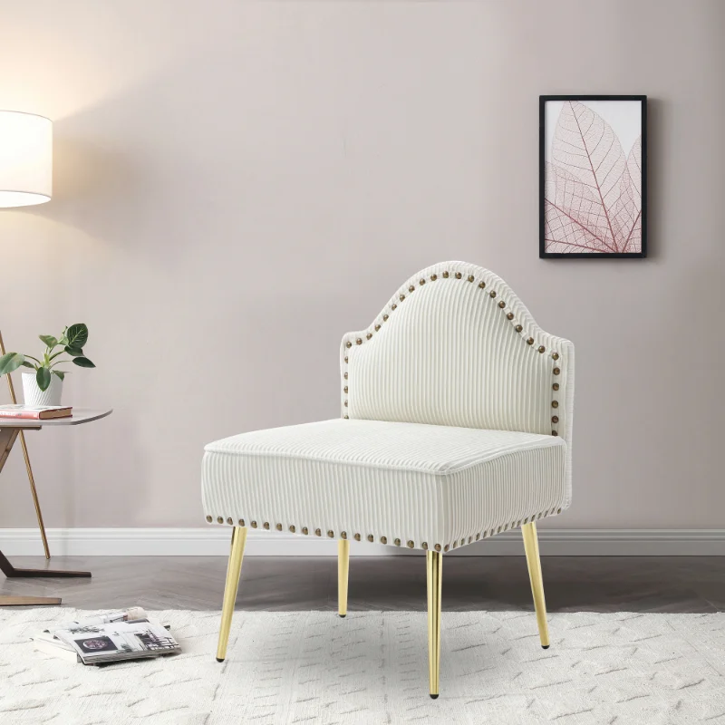 Tufted Dining Office Chairs Armless Slipper Chair Mid-century Side