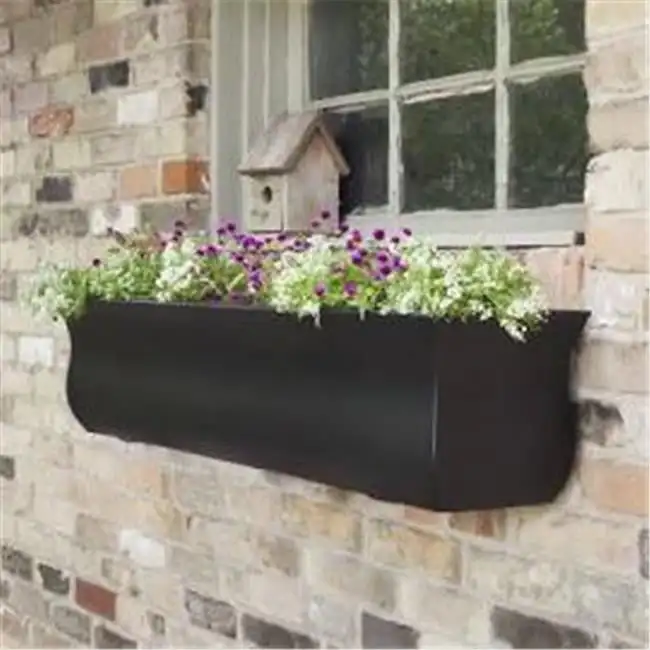 

Самополивающаяся полиэтиленовая оконная коробка черного цвета, 48x10x10 дюймов