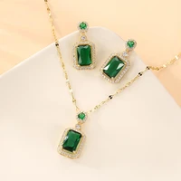 2022 new fashion fresh senior necklaceearringsring jewelry sets trendy shiny crystal party geometric jewelry sets