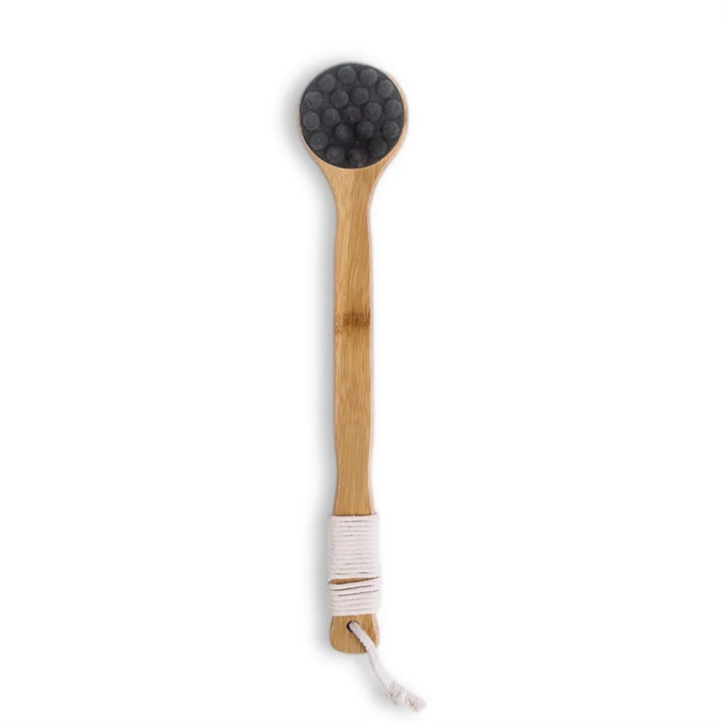 

Bathroom Wood Long Handle Shower Brush Hair Wet Face Body Scrubber Rope Skin Exfoliation SPA Scrubbing Home Tools Girls