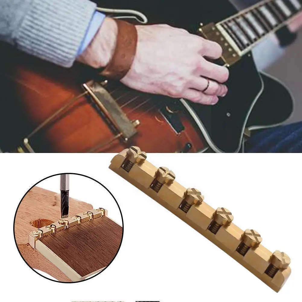 

Латунная металлическая гайка для электрогитары, регулируемая высота 43 мм, ширина для St-гитары, регулируемые латунные гайки L3y2
