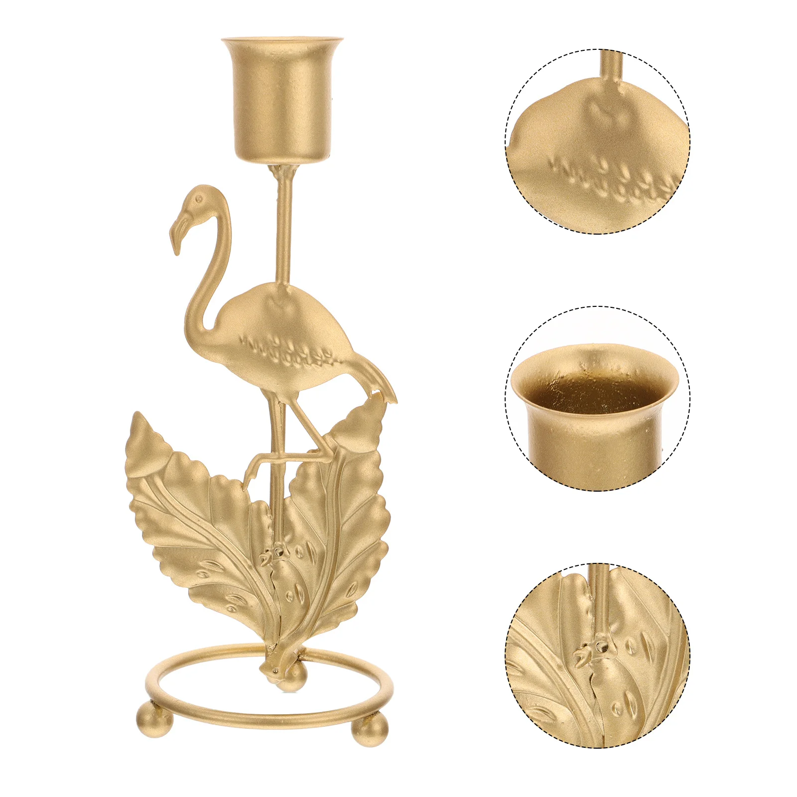 

Golden Holder Metal Candlestick Holder Leaves Design for Taper Wedding Dining
