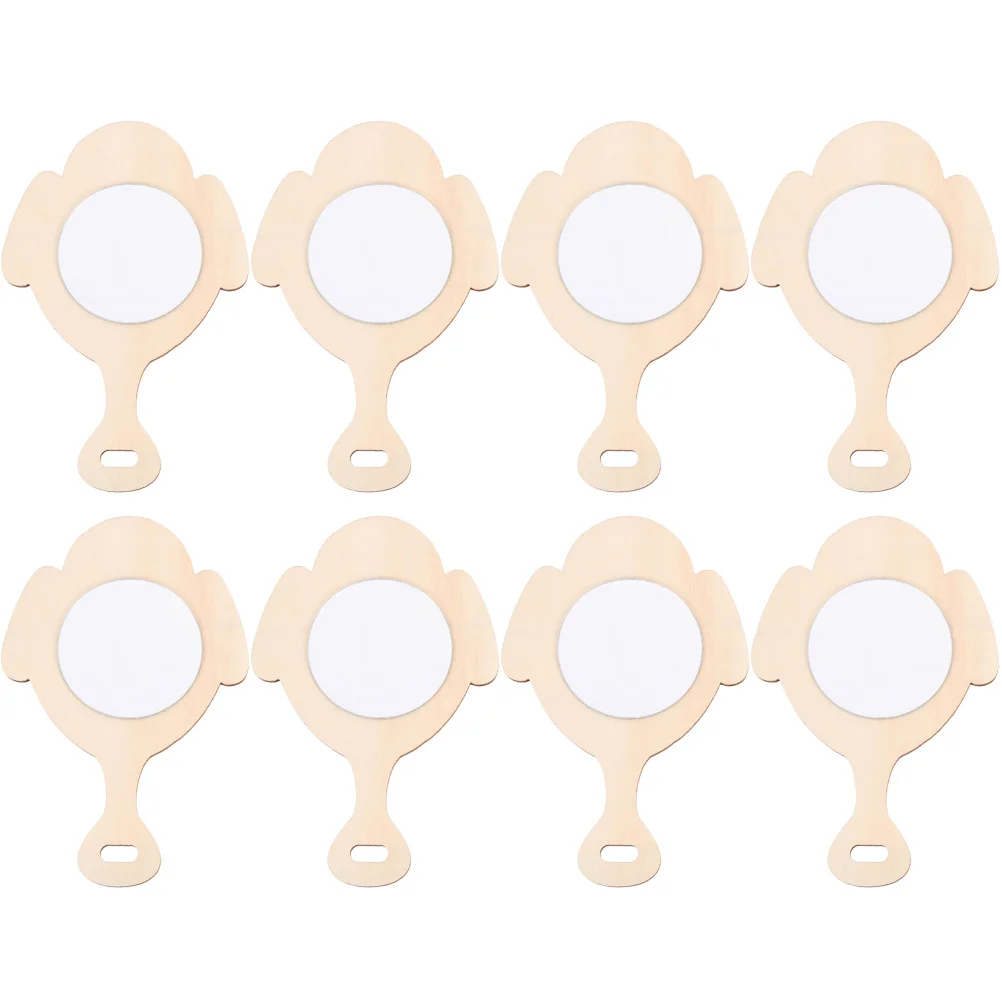 

8 Pcs Wooden Mirror Adorable Mini Kid Toys Manual Handmade Craft Mold Acrylic Blank Child Kids