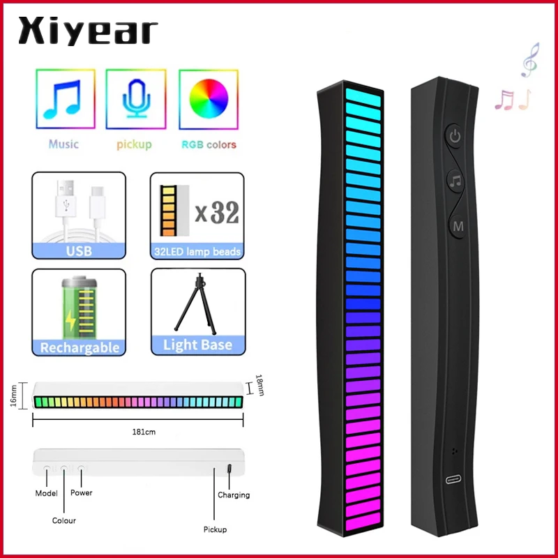 

3d-управление через приложение, управление звуком, RGB пикап, Голосовая активация, Ритм Светильник, заряжаемая музыка, цвет окружающей среды, с...