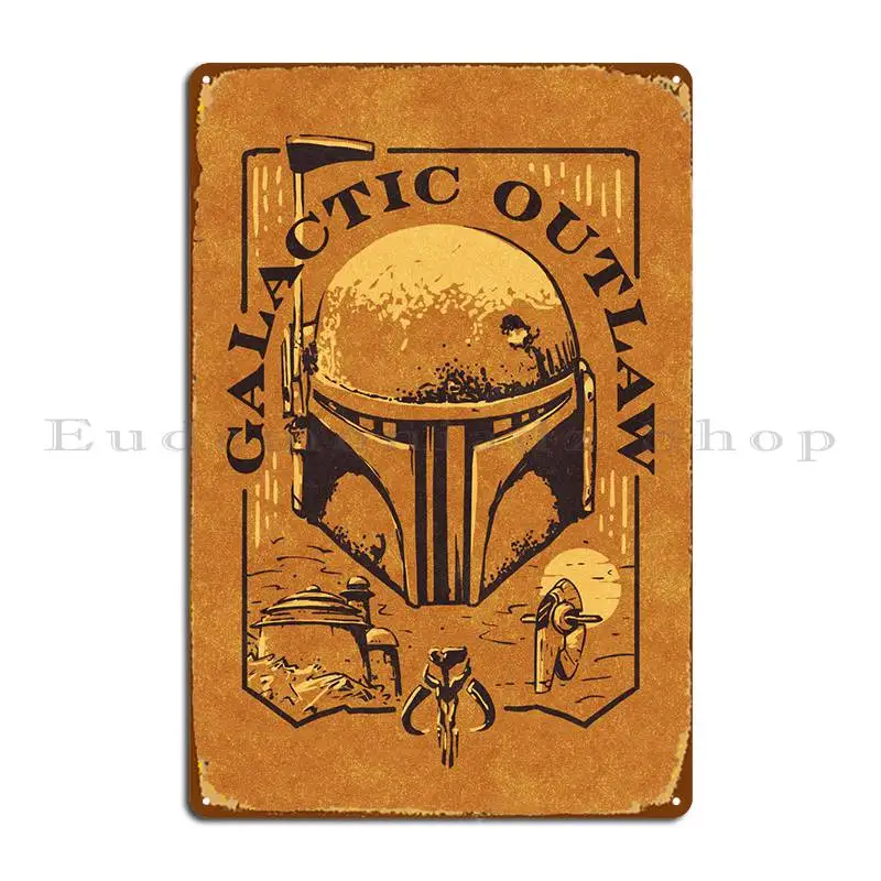 Галактический шлем Outlaw, металлические знаки, персонализированный Настенный декор на заказ, ретро настенная пещера, жестяной знак, плакат