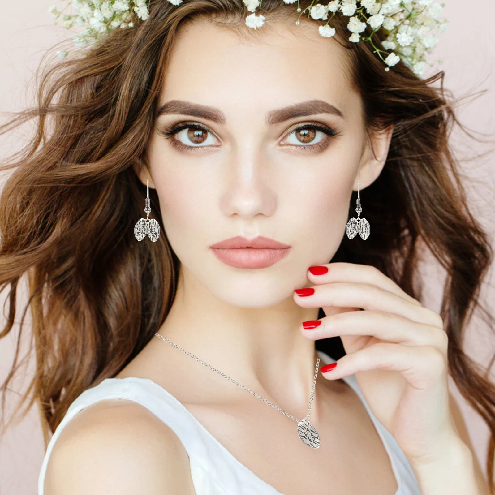 50 Pcs Rugby Pendant DIY Charms Jewelry Craft Football Accessories Self Made Earring Shaped Alloy Volleyball