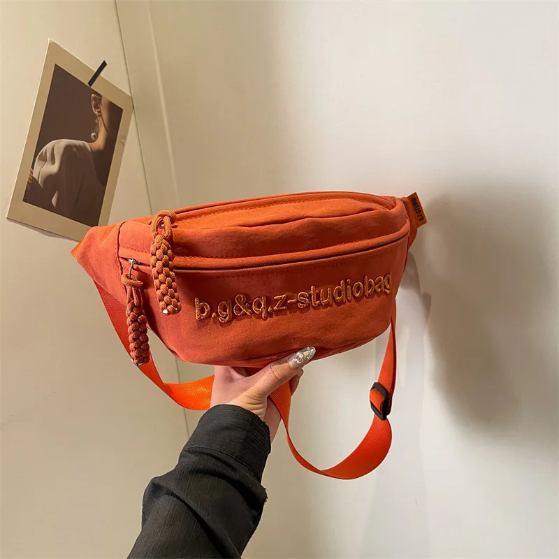 Повседневные трендовые поясные сумки уличные женские холщовые сумочки на ремне