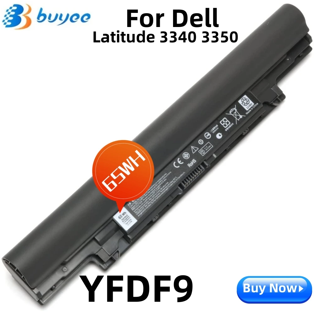 Новый аккумулятор YFDF9 65Wh для ноутбука DELL Latitude 13 EDUCATION 3340 3350 Series 3NG29 5MTD8 HGJW8 H4PJP 6-элементный 5800 мач