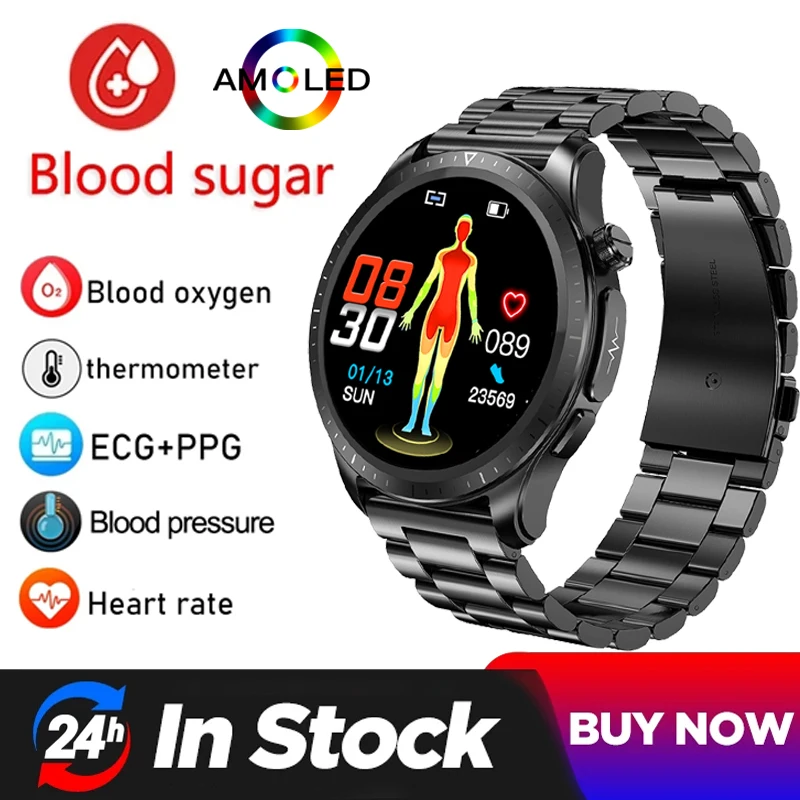 

LIGE ECG PPG Sports Women Smart watch Blood glucose Heart Rate Blood Pressure Monitor Thermometer Man Smartwatch IP68 Waterproof