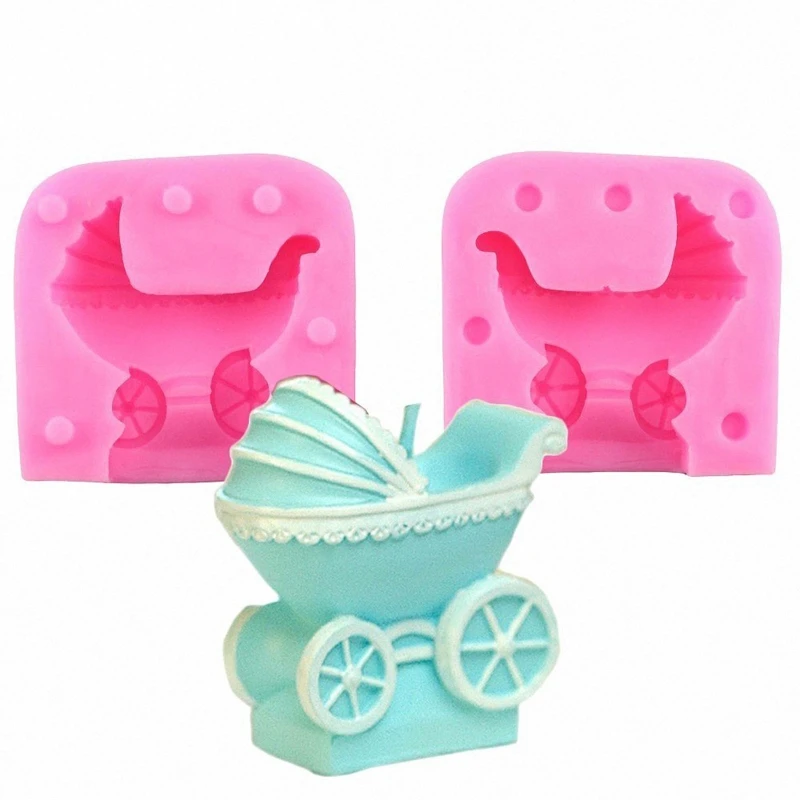 

Baby Stroller Shape Soap Molds Silicone Craft Mold 3D Chocolate Candy Mold Gift