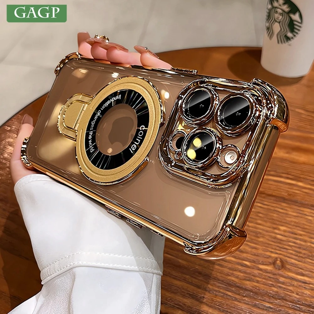 Роскошный чехол Magsafe с подушкой безопасности для iPhone 16 15 14 13 12 11 Pro Max Plus X Xs Xr