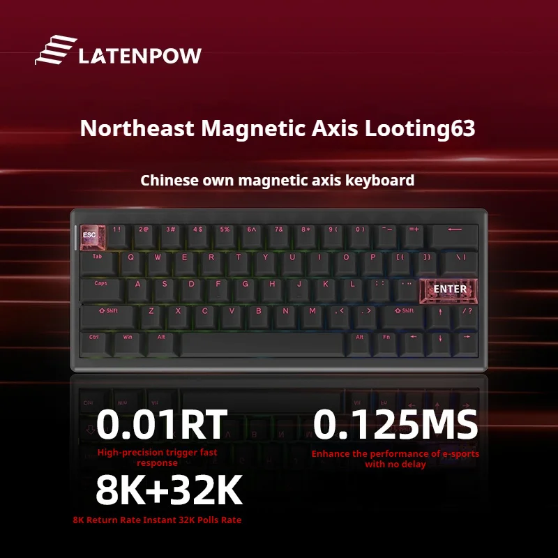 Latenpow Looting63 Игровая клавиатура с магнитным переключателем 8K низкой задержкой RT0.01