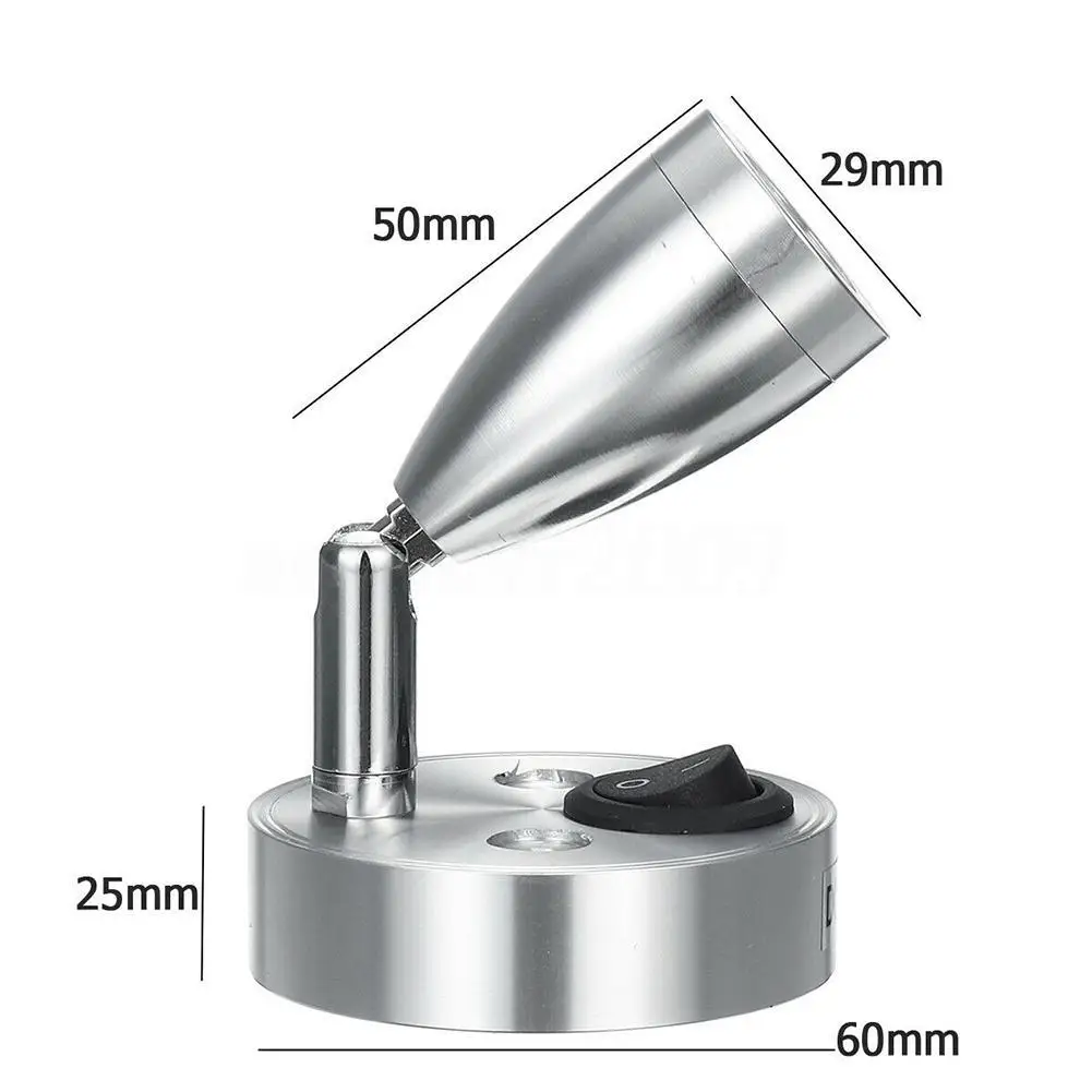 DC 12V 3W 6000K Холодно Белая Светодиодная Точечная лампа для кровати RV, трейлерного дома, кемпервана, освещение интерьера автомобиля и стен дома.