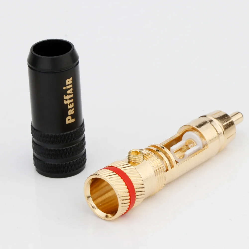 Preffair Высокое качество R1730 Новый позолоченный медный разъем RCA Прочный Винты Пайка
