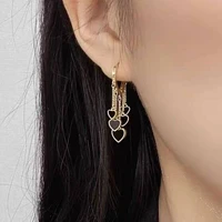 women heart long tassel drop earrings gold color 2022 fashion hanging womens earrings new trendy wedding party jewelry gift