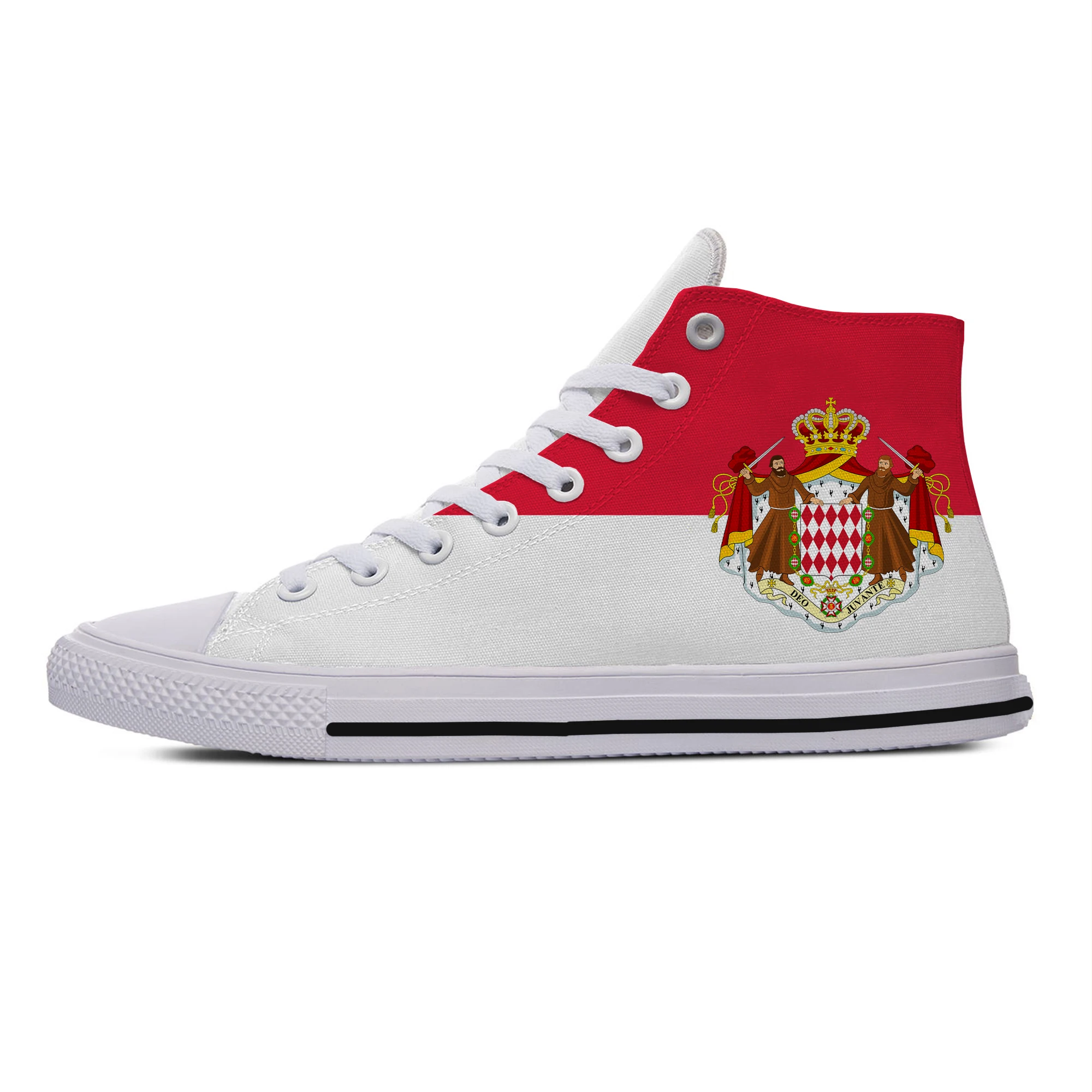

Flag Emblem Monaco Army New Arrive Fashion Lightweight High Top Canvas Shoes Men Women Casual Shoes Sneakers Classic Board Shoes