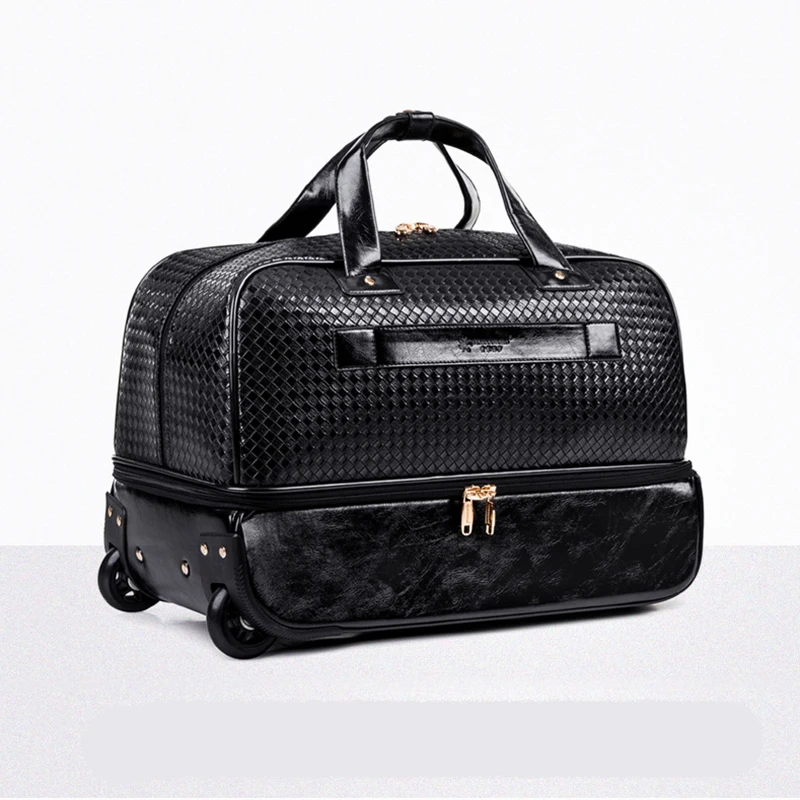 

LeTrend Black Rolling Luggage Spinner Men large capacity Travel Bag Suitcases Wheel 20 inch Carry On Women's Handbags