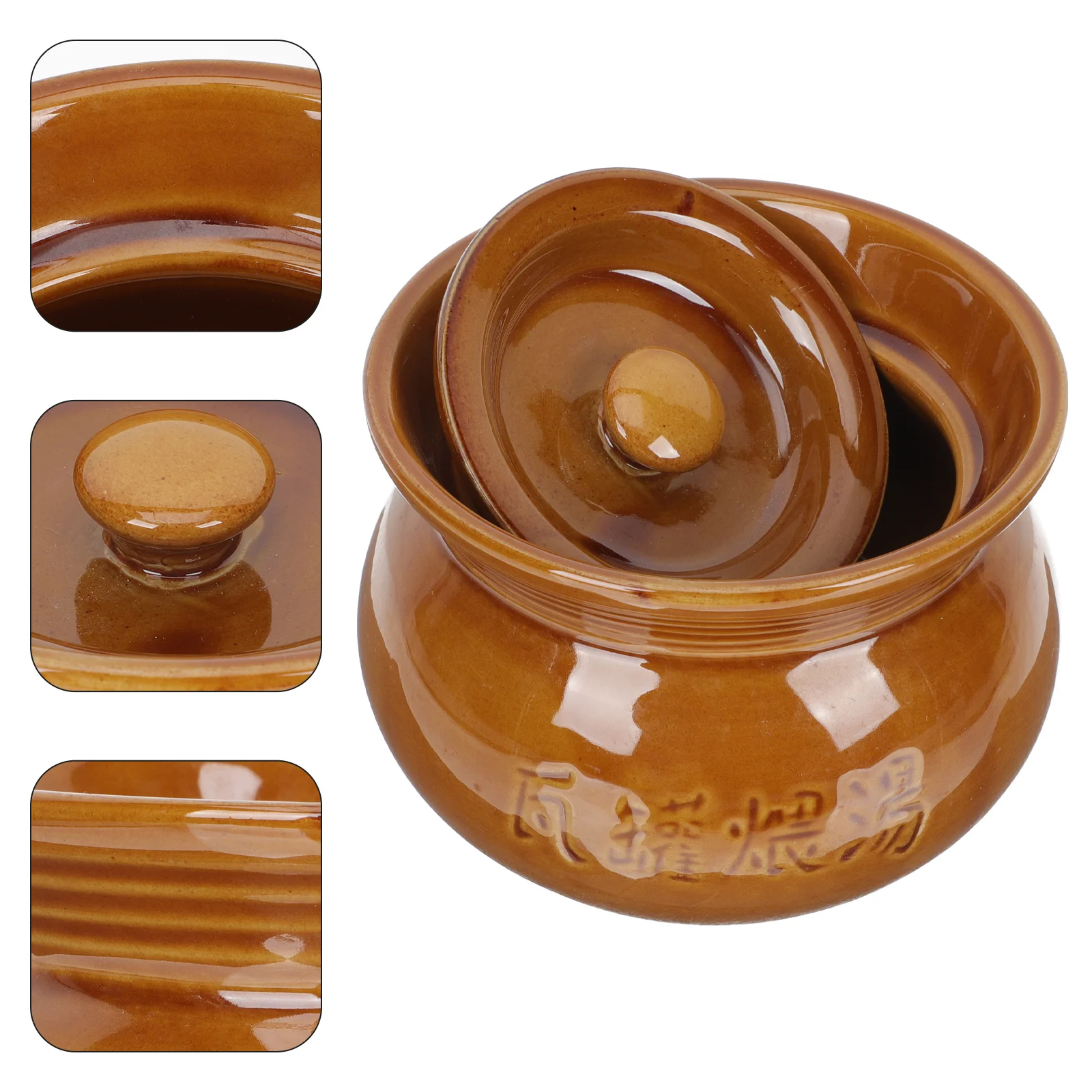 

Pot Bowls Soup Stew Chinese Ceramic Clay Onion Lid Bowl Cup Sugar Egg Cocotte Cooking Mini Custard Steamed Birds Dessert Beef
