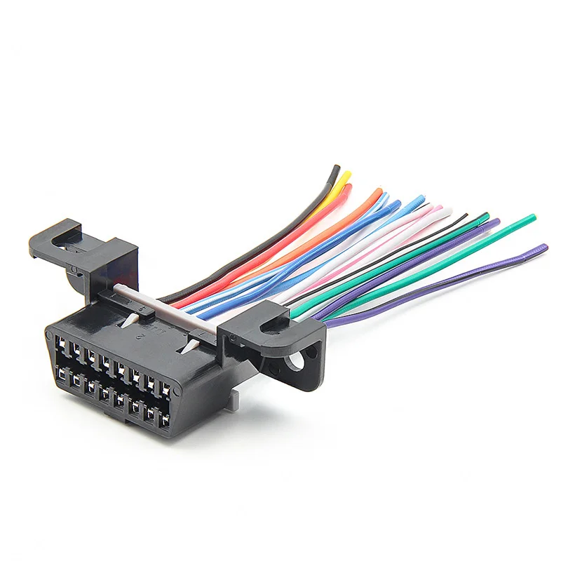 30cm 1/2 OBD car extension cable 16PIN elbow 1 drag 2 full core/needle full line OBD 2 conversion cable
