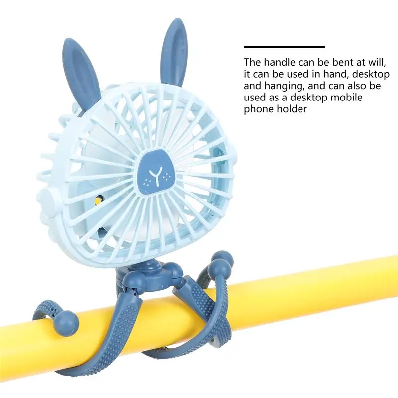 

Mini Baby Stroller Fan Rechargeable Fan Office Desk Fan Portable Fan for Travel (Random Color)