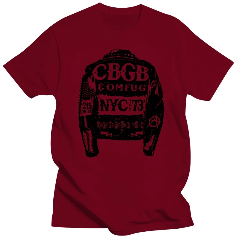 Куртка с заклепками CBGB OMFUG NYC 1973 мужская футболка Underground Punk Rock Band Merch