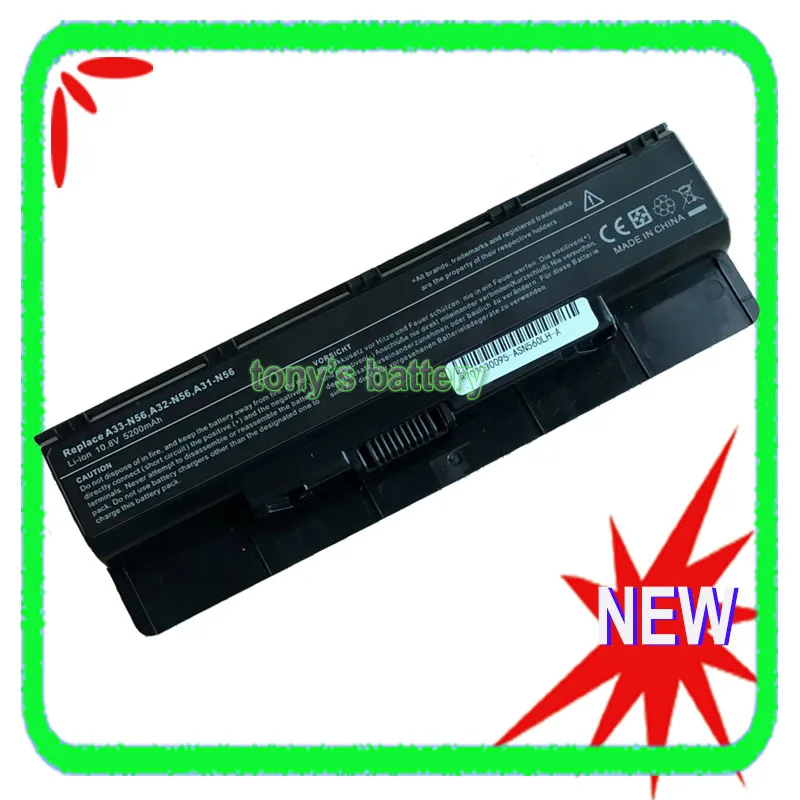 A32-N56 Аккумулятор для ноутбука Asus N46 N56 N76 N46V N56V N56VJ N56VM N56VZ N46VJ N46VM N56D N76V N76VM A31-N56 A33-N56