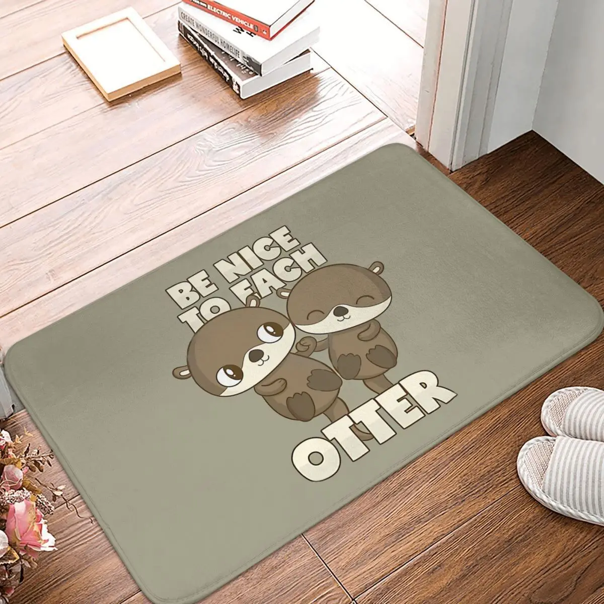 

Otter Pet Lover Bathroom Mat Pun Be Nice To Each Doormat Kitchen Carpet Entrance Door Rug Home Decor