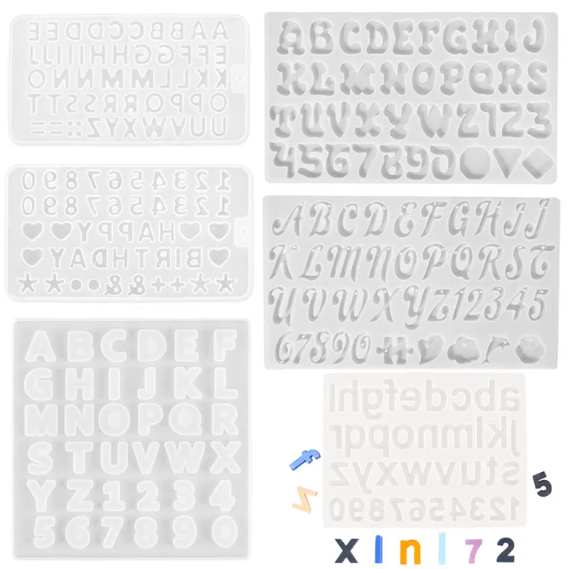 

Alphabet Epoxy Resin Silicone Mold Whole Set Letter Number Silicone Mould DIY Keychain Earring Pendant Jewelry Crafts Casting
